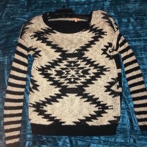 Black and Tan patterned sweater